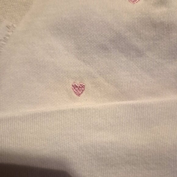 Jojo Maman Bébé girls size newborn white hat with embroidered hearts EUC - Picture 4 of 4